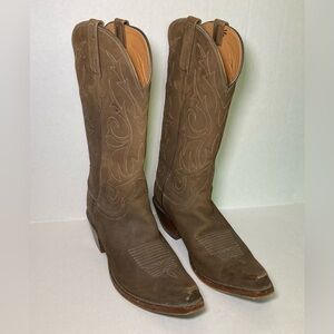 Lucchese Size 6 Tan Leather Cowboy Boots